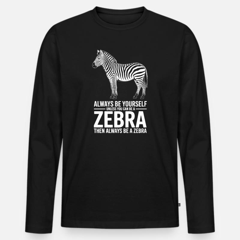 Zebra Sprüche Zebras Lustiges Zebra Geschenk - Männer Premium Bio Langarmshirt - Schwarz