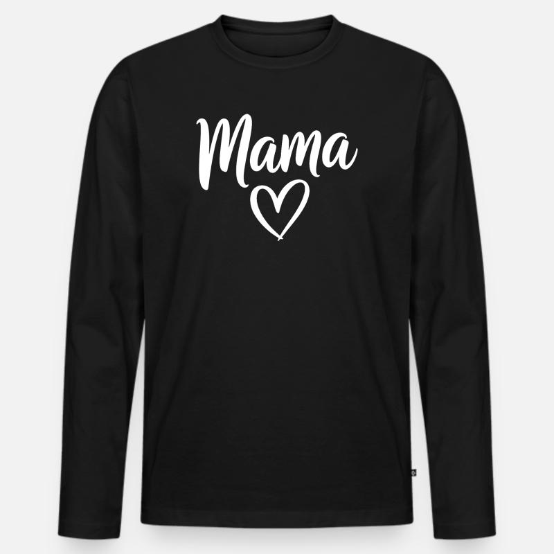 Mama-Liebe-Skript mit Herzmotiv - Männer Premium Bio Langarmshirt - Schwarz