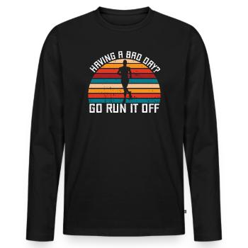 Running Having A Bad Day Marathon Runner - Männer Premium Bio Langarmshirt - Schwarz - Vorne - Nico (187cm)