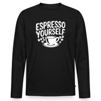 Espressez-vous Coffee Delicies - T-shirt manches longues Premium bio Homme - noir - Devant - Nico (187cm)