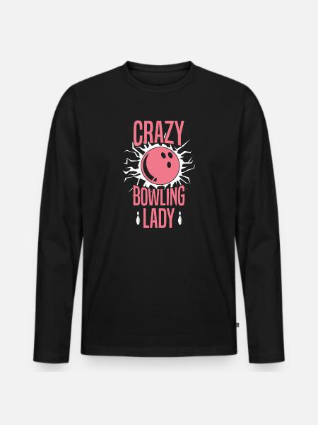 Galen bowlingdam Rosa Sportälskare-design - Ekologisk långärmad premium-T-shirt herr - svart