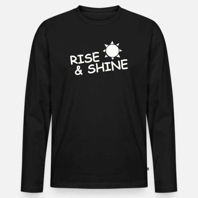 RISE & SHINE - Männer Premium Bio Langarmshirt - Schwarz