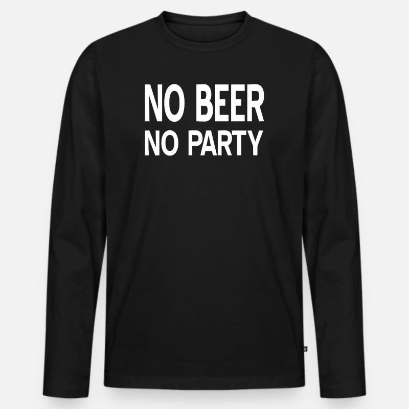 Bier - Männer Premium Bio Langarmshirt - Schwarz