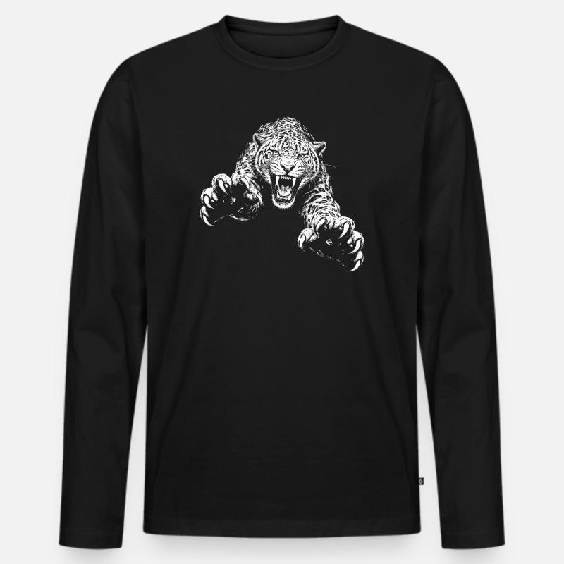 Jaguar - Männer Premium Bio Langarmshirt - Schwarz