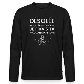 Physiotherapist Humor Funny Gift Physiotherapist - Men's Premium Organic Long Sleeve Shirt - black - Front - Nico (187cm)