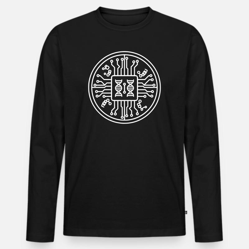 Bioinformatics Chip DNA Tech - Men's Premium Organic Long Sleeve Shirt - black