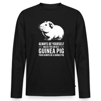 Expressions du cochon d’Inde Cadeau du cochon d’Inde - T-shirt manches longues Premium bio Homme - noir - Devant - Nico (187cm)