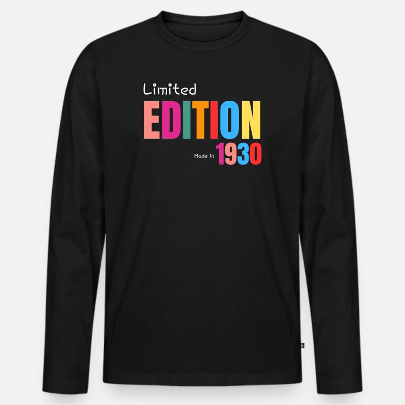 Limitierte Auflage Hergestellt 1930 - Männer Premium Bio Langarmshirt - Schwarz