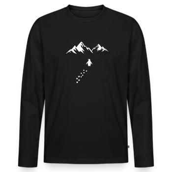 Lonely Penguin alone - Men's Premium Organic Long Sleeve Shirt - black - Front - Nico (187cm)