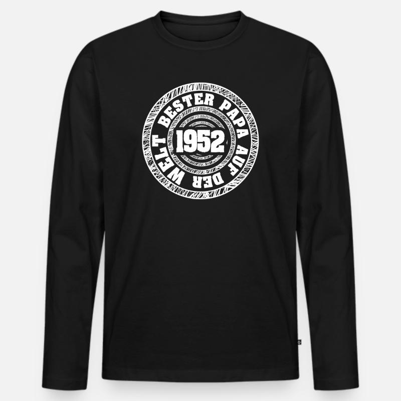 Vater 1952 - Männer Premium Bio Langarmshirt - Schwarz