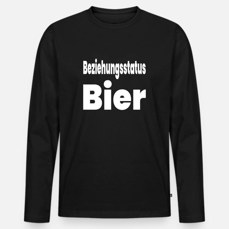 Bier - Männer Premium Bio Langarmshirt - Schwarz