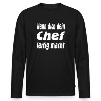 patron - T-shirt manches longues Premium bio Homme - noir - Devant - Nico (187cm)