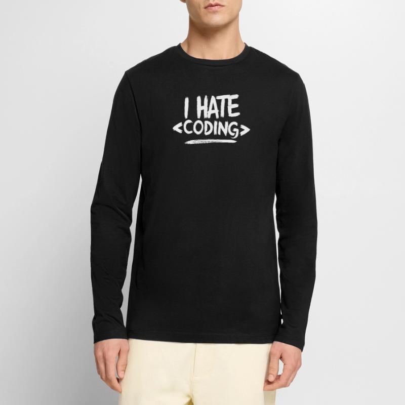 I Hate Coding Computer Web Programmer Men's Premium Organic Long Sleeve Shirt