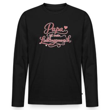 Papa Lieblingsmensch Geschenk Liebe - Männer Premium Bio Langarmshirt - Schwarz - Vorne - Nico (187cm)