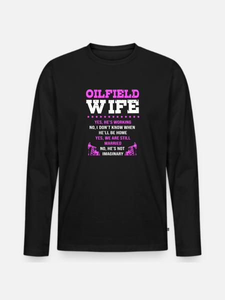 Bohrinsel Ölfeld Ölbohrinsel Ehefrau - Männer Premium Bio Langarmshirt - Schwarz