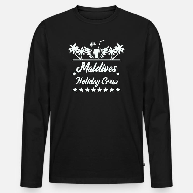 Maldives Holiday Crew  - Männer Premium Bio Langarmshirt - Schwarz