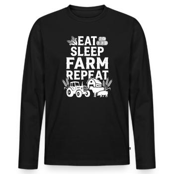 Terre de Répétition de la Ferme Manger Sommeil - T-shirt manches longues Premium bio Homme - noir - Devant - Nico (187cm)