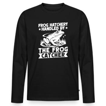 Frog Catcher Frog Hatchery Handled By Frog - Männer Premium Bio Langarmshirt - Schwarz - Vorne - Nico (187cm)