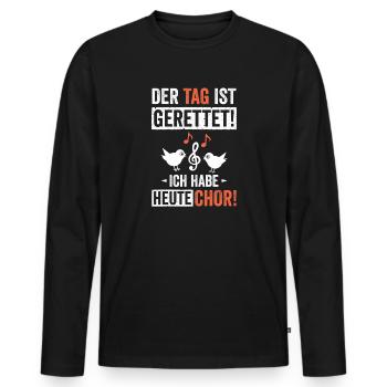 Chœur de The Day Is Saved - T-shirt manches longues Premium bio Homme - noir - Devant - Nico (187cm)