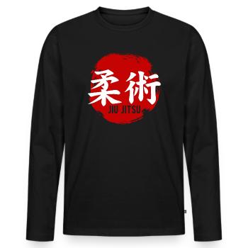 Arène d’arts martiaux de Jiu Jitsu GYM - T-shirt manches longues Premium bio Homme - noir - Devant - Nico (187cm)