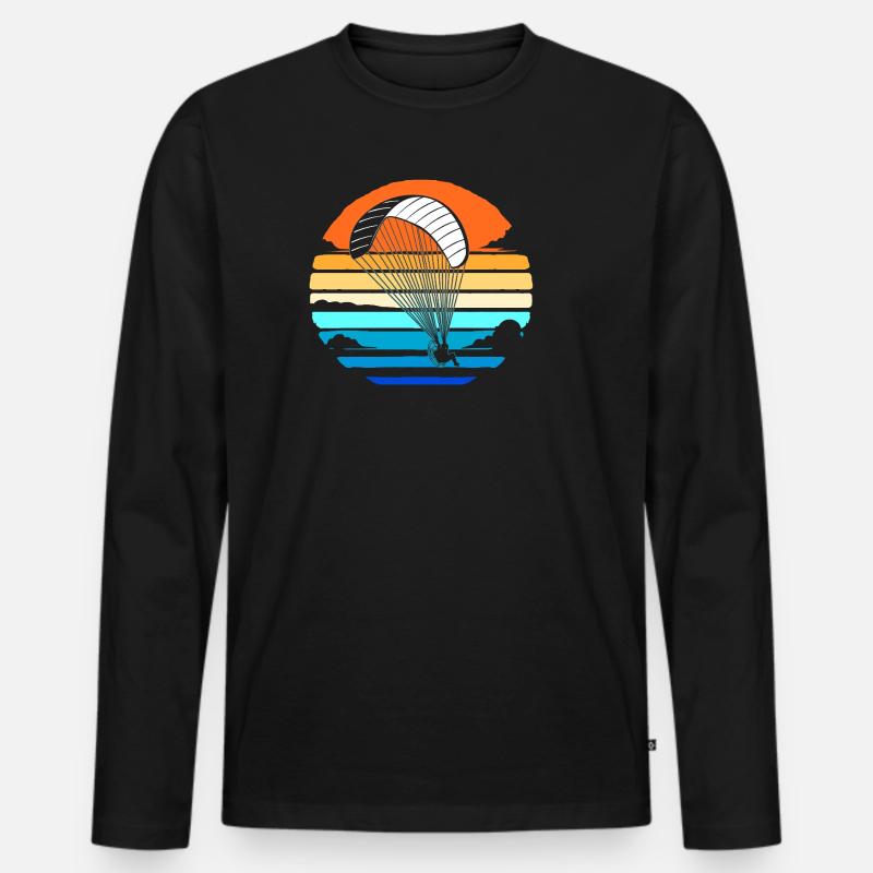 Parapendio - Maglia a manica lunga ecologica premium da uomo - nero