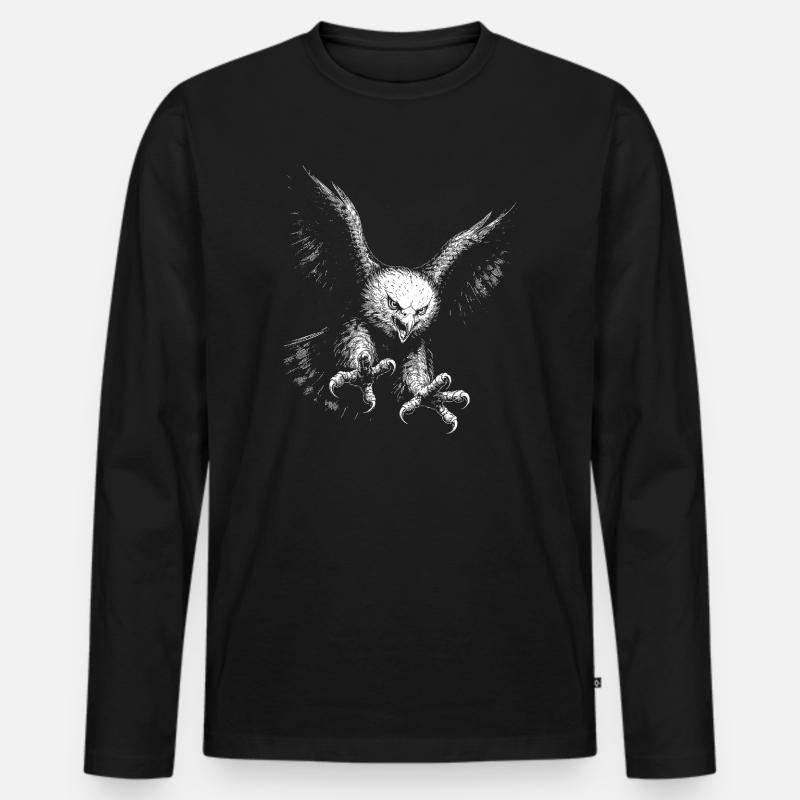 Seeadler - Männer Premium Bio Langarmshirt - Schwarz