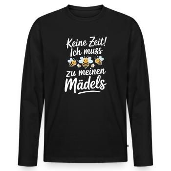 Bee No Time Girls apicultrice qui dit abeilles mellifères - T-shirt manches longues Premium bio Homme - noir - Devant - Nico (187cm)