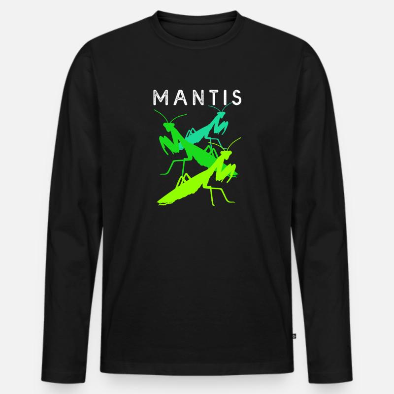 Gottesanbeter Gottesanbeterin Mantis - Männer Premium Bio Langarmshirt - Schwarz