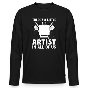 Funny Art Painter Artist In All Of Us Drawing - Men's Premium Organic Long Sleeve Shirt - black - Front - Nico (187cm)