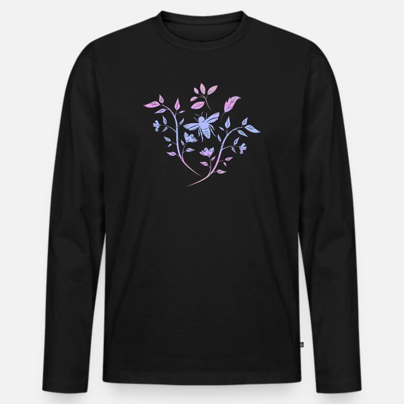 Spring - Männer Premium Bio Langarmshirt - Schwarz