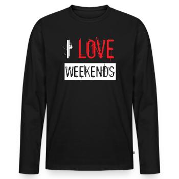 Love Red Paint Splatter Distressed Urban Design - Men's Premium Organic Long Sleeve Shirt - black - Front - Nico (187cm)