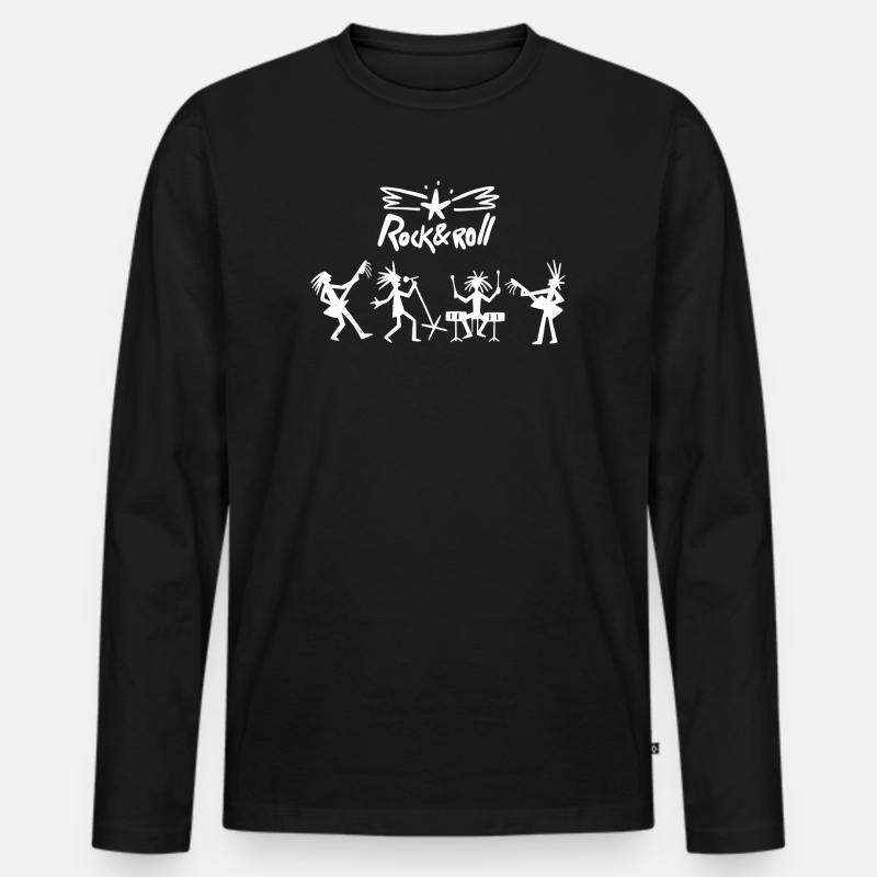 Rock'n'Roll-Band - Männer Premium Bio Langarmshirt - Schwarz
