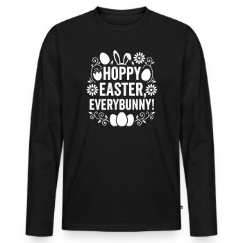 Hoppy Easter – Alle Osterhasen - Männer Premium Bio Langarmshirt - Schwarz - Vorne - Nico (187cm)