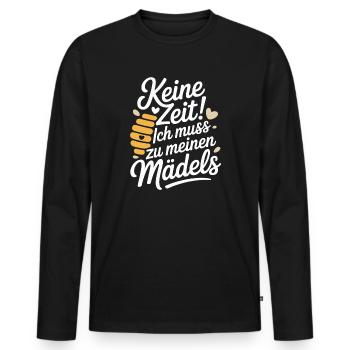 Bee No Time Girls apicultrice qui dit abeilles mellifères - T-shirt manches longues Premium bio Homme - noir - Devant - Nico (187cm)