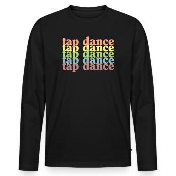 Tap Dance Pastell Raster - Männer Premium Bio Langarmshirt - Schwarz - Vorne - Nico (187cm)