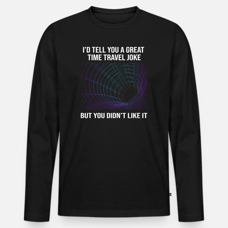 Zeitreise - Männer Premium Bio Langarmshirt - Schwarz