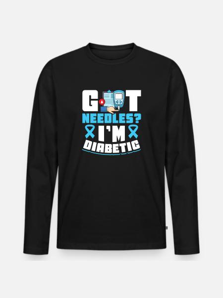 Typ 1-diabetes diabetes - Ekologisk långärmad premium-T-shirt herr - svart