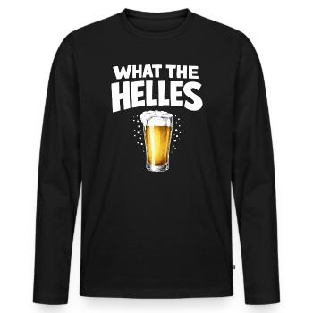 What the Helles - Männer Premium Bio Langarmshirt - Schwarz - Vorne - Nico (187cm)