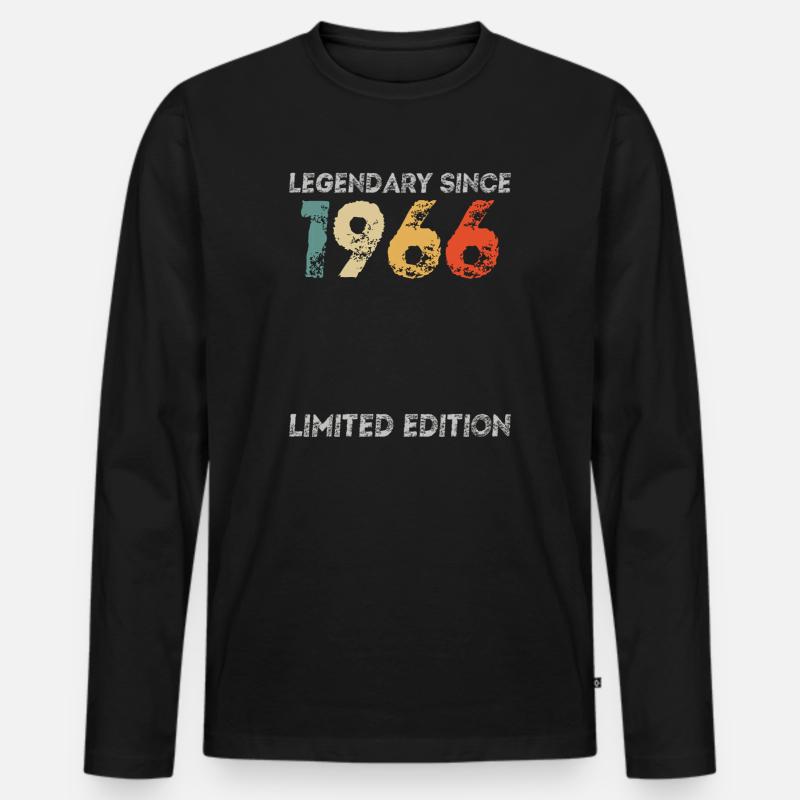 60° compleanno leggendario dal 1966 - Maglia a manica lunga ecologica premium da uomo - nero