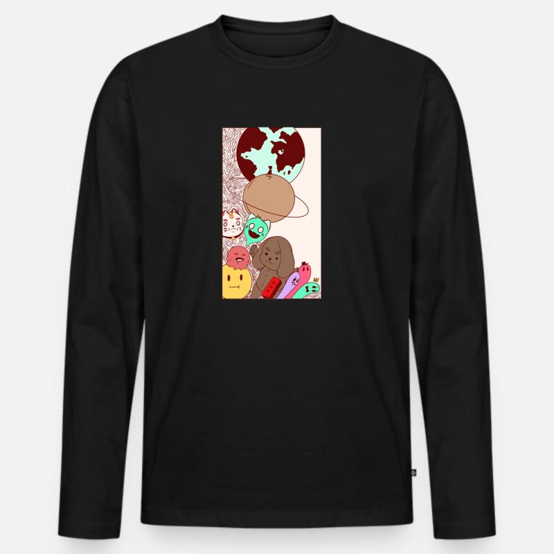 Colors-Universum - Männer Premium Bio Langarmshirt - Schwarz