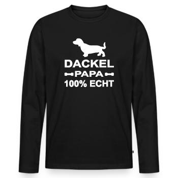 Teckel - T-shirt manches longues Premium bio Homme - noir - Devant - Nico (187cm)