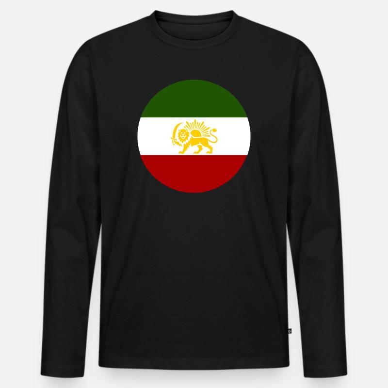 Freies Iran - Männer Premium Bio Langarmshirt - Schwarz