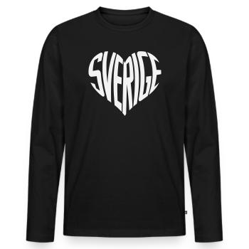 Sweden, Sverige Heart Typography - Men's Premium Organic Long Sleeve Shirt - black - Front - Nico (187cm)