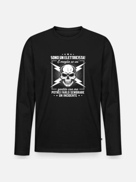 Be Nice to an Electrician - Men's Premium Organic Long Sleeve Shirt - black