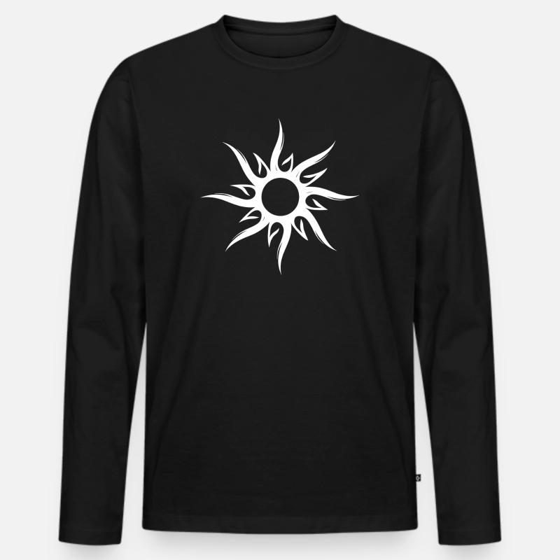 Sonnensymbol - Männer Premium Bio Langarmshirt - Schwarz