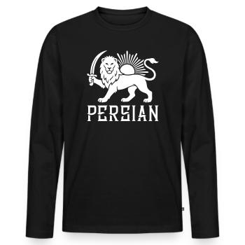 Persian Lion Persia Iran - Men's Premium Organic Long Sleeve Shirt - black - Front - Nico (187cm)