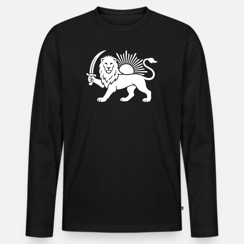 Persischer Löwe Persien Iran - Männer Premium Bio Langarmshirt - Schwarz