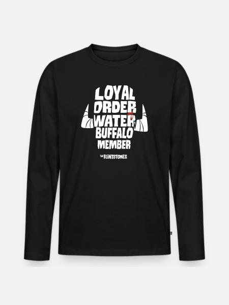 The Flintstones Loyal Order Of The Water Buffalo - Men's Premium Organic Long Sleeve Shirt - black