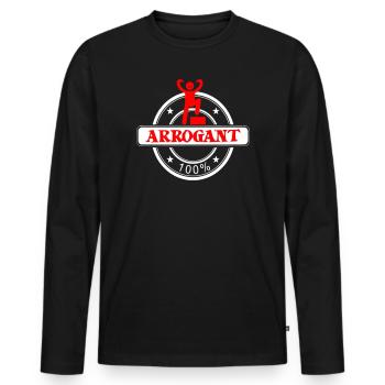 Arrogant 100%: Provocative Icon - Men's Premium Organic Long Sleeve Shirt - black - Front - Nico (187cm)