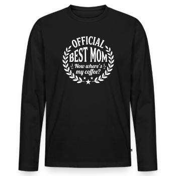 Offizielle Beste Mama Kaffee - Männer Premium Bio Langarmshirt - Schwarz - Vorne - Nico (187cm)